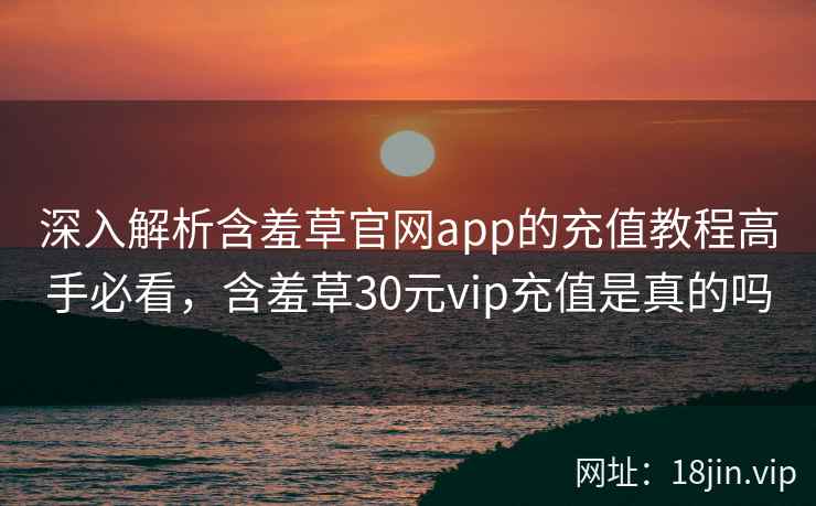 深入解析含羞草官网app的充值教程高手必看,含羞草30元vip充值是真的吗