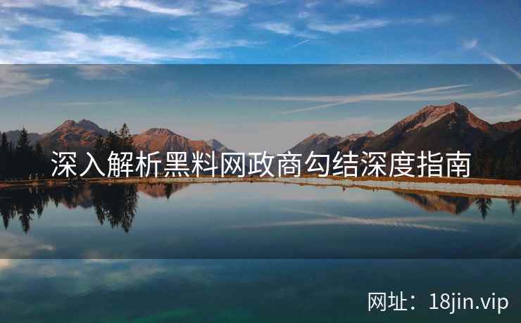 深入解析黑料网政商勾结深度指南