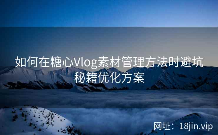 如何在糖心Vlog素材管理方法时避坑秘籍优化方案