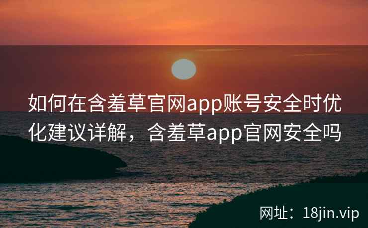 如何在含羞草官网app账号安全时优化建议详解，含羞草app官网安全吗